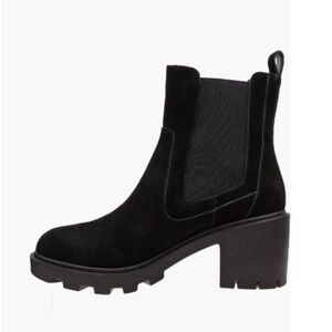 Lisa Vicky Jolt-V Black Suede Chelsea Ankle Boots Sz 8.5M